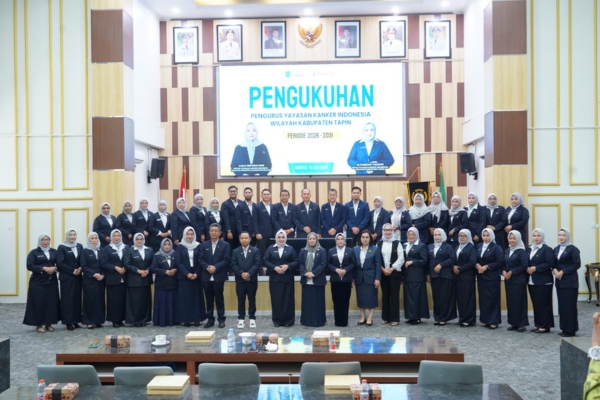 Resmi Dikukuhkan, Hj. Faridah Yamani Pimpin Yayasan Kanker Indonesia Kabupaten Tapin Periode 2026–2031